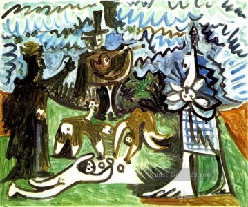  personnage - Guitariste et personnages dans un paysage III 1960 kubismus Pablo Picasso